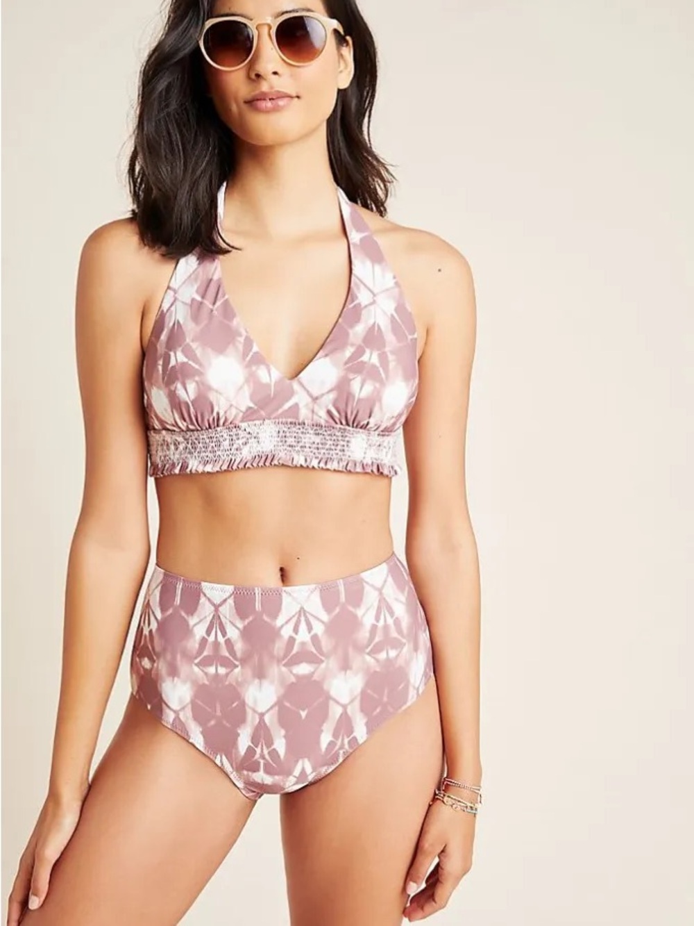 Anthropologie Rayna High Waisted Bikini Bottoms + Bella Halter Top